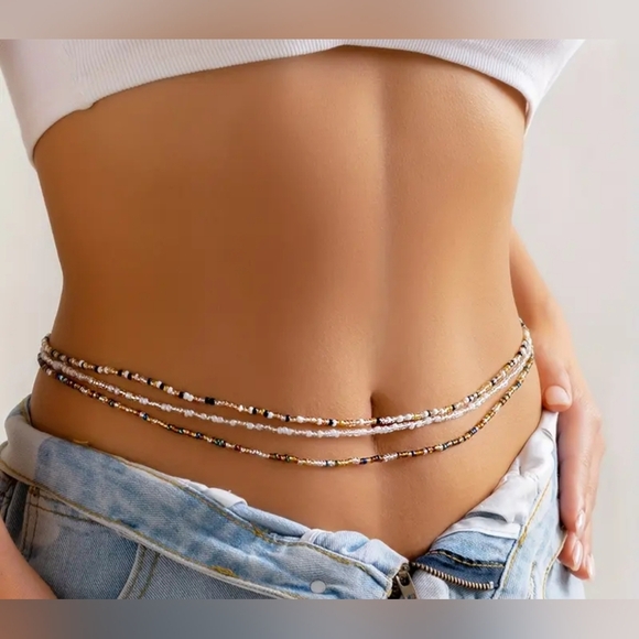 2 For $25! New! Multicolor Beaded Waist Chain New! - Picture 2 of 3
